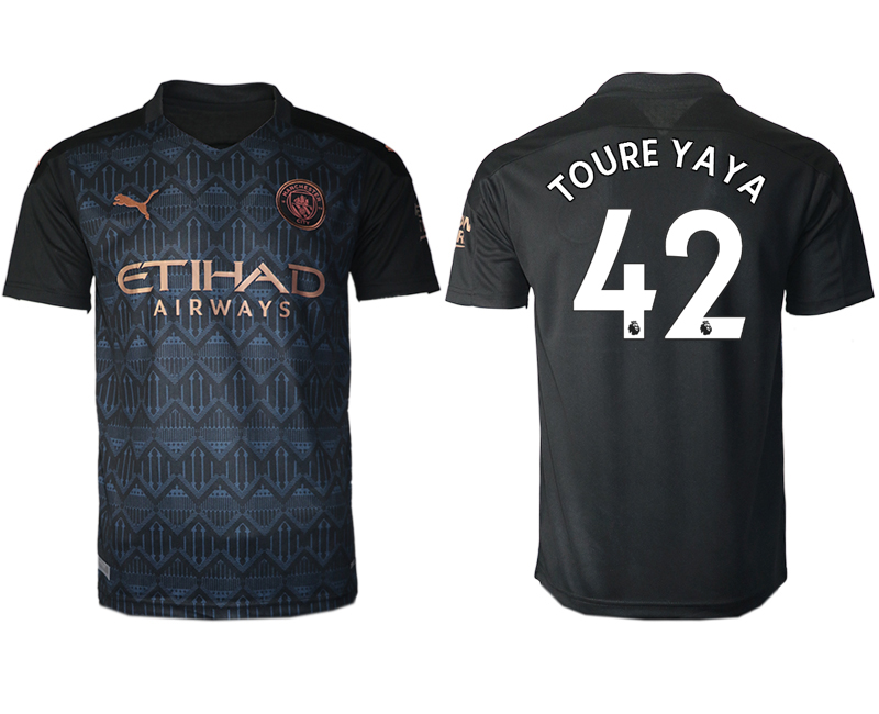 Men 2020-2021 club Manchester City away aaa version #42 black Soccer Jerseys